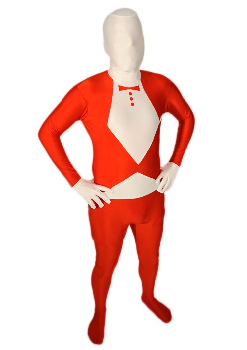 Red Cool Tuxedo Morphsuit Zentai Suit